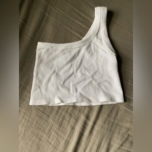 white one shoulder bralette